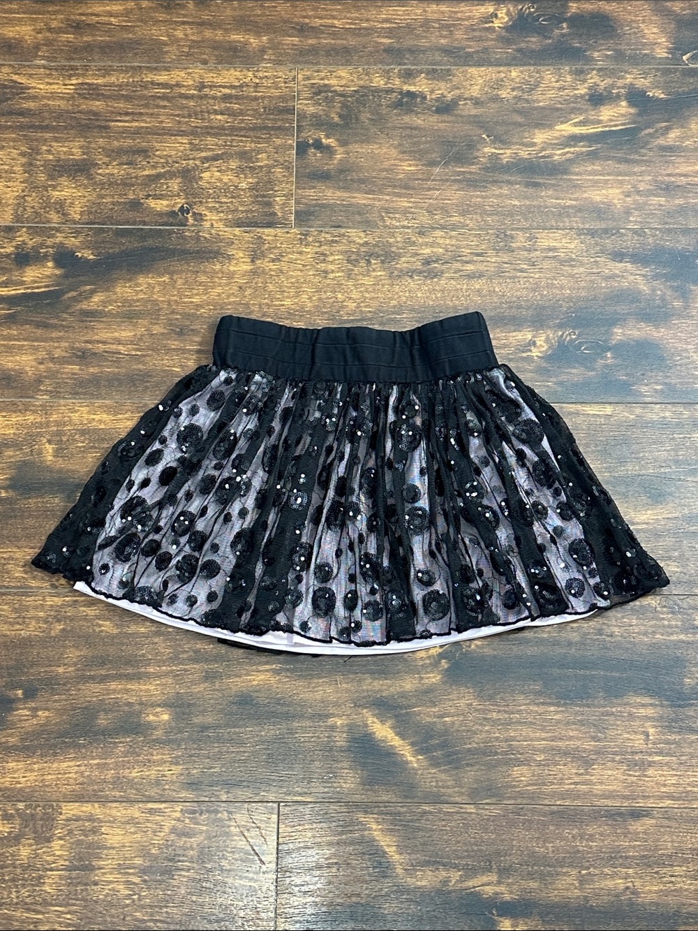 🎃 Disney Girls Sequin Tulle Skirt M 🐭 Minnie Mouse Halloween